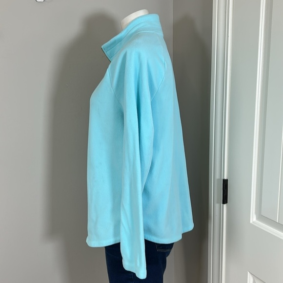 LILLY PULITZER Edgewater Popover Top Blue Polartec Fleece Quarter Zip Sz M - Picture 4 of 11